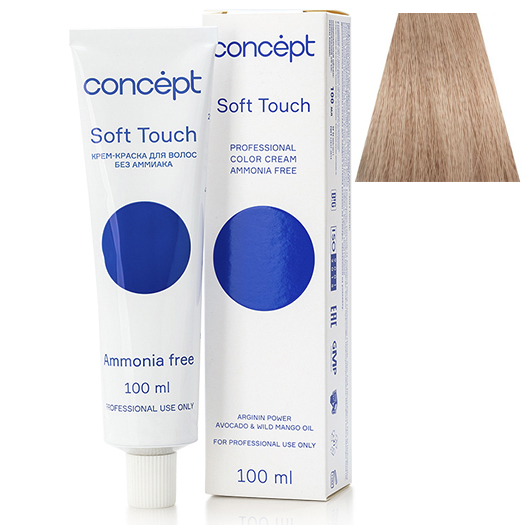 Крем-краска для волос без аммиака 8.8 светлый блондин перламутровый Soft Touch Concept 100 мл