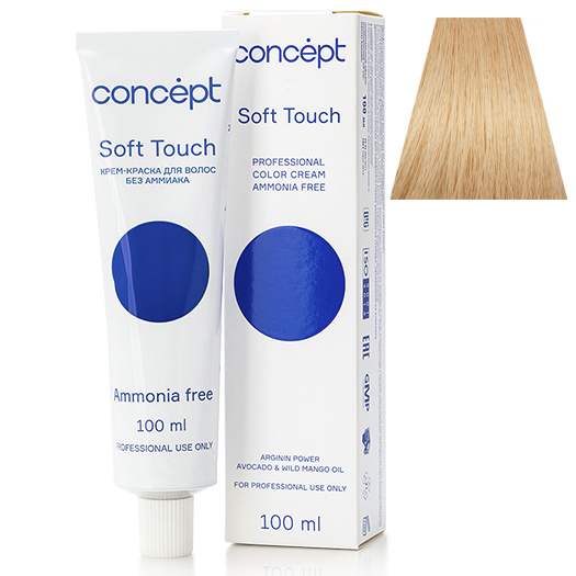 Крем-краска для волос без аммиака 10.0 блондин ультра светлый Soft Touch Concept 100 мл