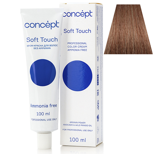 Крем-краска для волос без аммиака 6.1 блондин средний пепельный Soft Touch Concept 100 мл