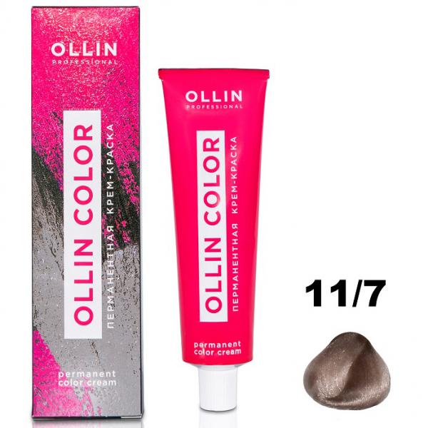 OLLIN COLOR Перманентная крем-краска для волос 11/7 специальный блондин коричневый 60 мл