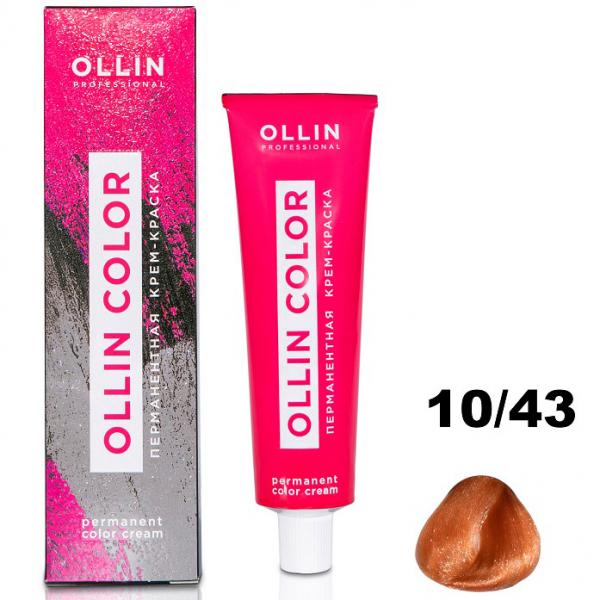 OLLIN COLOR Перманентная крем-краска для волос 10/43 светлый блондин медно-золотистый 60 мл