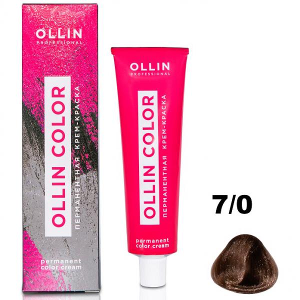 OLLIN COLOR Перманентная крем-краска для волос 7/0 русый 60 мл