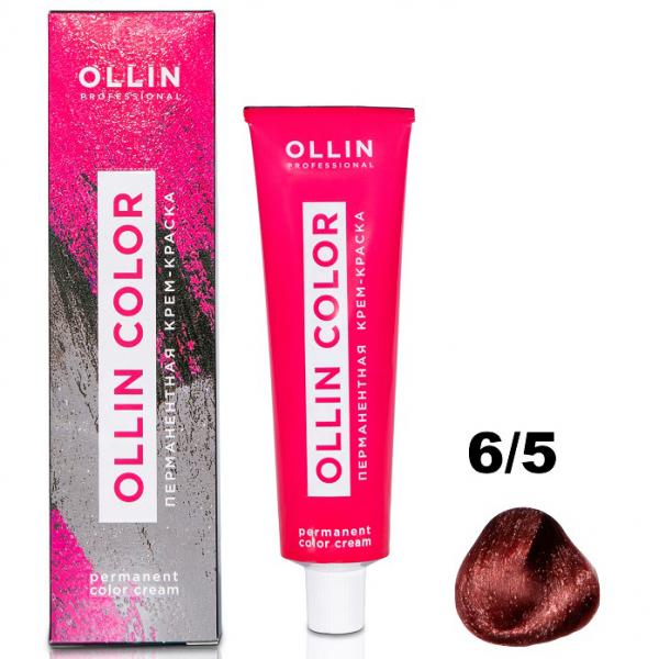 OLLIN COLOR Перманентная крем-краска для волос 6/5 темно-русый махагоновый 60 мл
