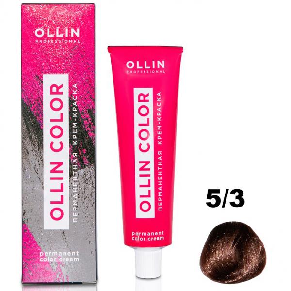 OLLIN COLOR Перманентная крем-краска для волос 5/3 светлый шатен золотистый 60 мл