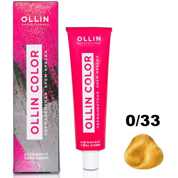OLLIN COLOR Перманентная крем-краска для волос 0/33 корректор желтый 60 мл