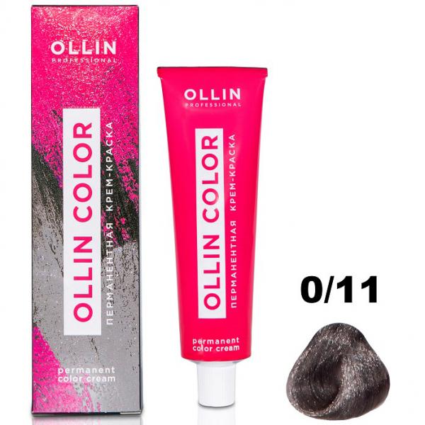OLLIN COLOR Перманентная крем-краска для волос 0/11 корректор пепельный 60 мл