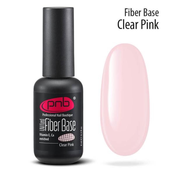 Файбер база с нейлоновыми волокнами прозрачно-розовая Clear Pink Fiber Base PNB 8 мл