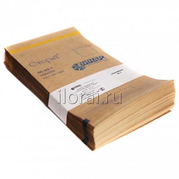 Пакеты из крафт-бумаги для стерилизации «СтериТ®» 150*250 мм 100 шт/уп