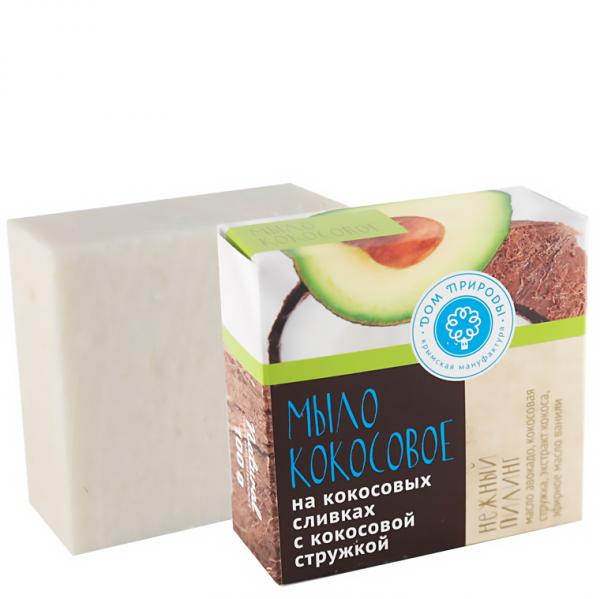 Натуральное мыло на кокосовых сливках «Нежный пилинг» Дом Природы 100 г