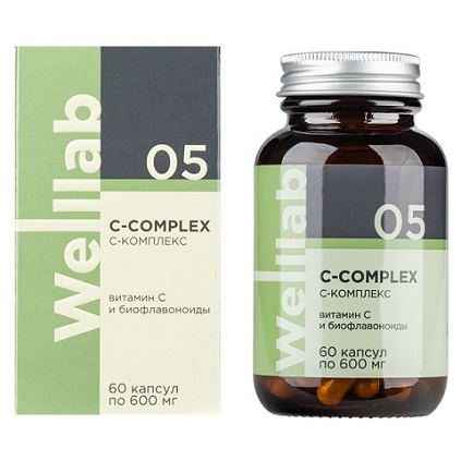 БАД с витамином С и биофлавоноидами Welllab C-complex 60 капсул