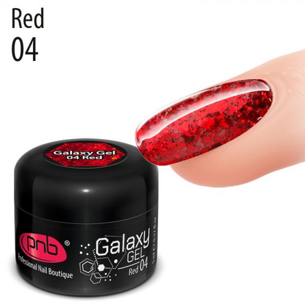 Гель для дизайна ногтей PNB Galaxy Gel 04 Red 5мл