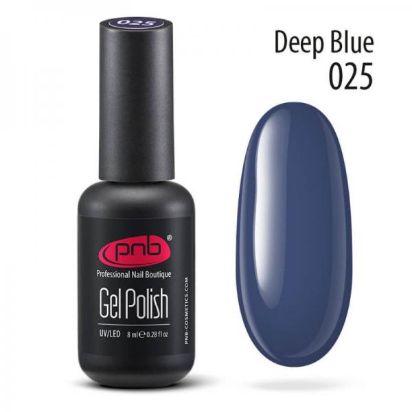 Гель-лак PNB 025 Deep Blue сине-серый 8 мл