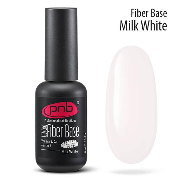 Файбер база с нейлоновыми волокнами молочно-белая Milk White Fiber Base PNB 8 мл