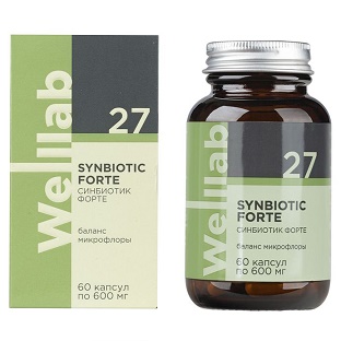 БАД с пробиотиками и пребиотиками Welllab Synbiotic Forte 60 капсул