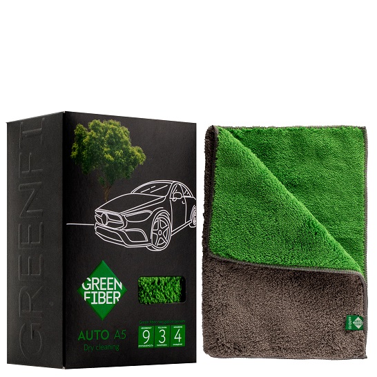 Автополотенце для сухой уборки AUTO A5, серо-зеленое Green Fiber
