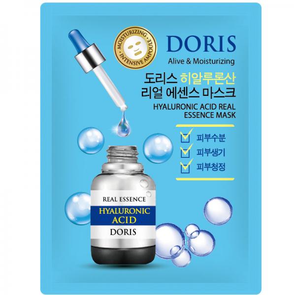 JIGOTT Doris Тканевая маска для лица ГИАЛУРОН HYALURONIC ACID Real Essence Mask