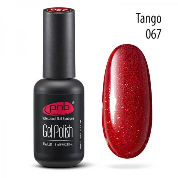 Гель-лак PNB 067 Tango рубиново-красный глиттер 8 мл