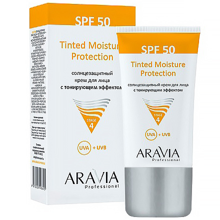 Солнцезащитный крем для лица с тонирующим эффектом SPF-50 Aravia 50 мл 15291