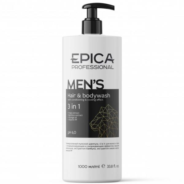 Epica Универсальный мужской шампунь Men's 3 in 1 для волос и тела 1000 мл