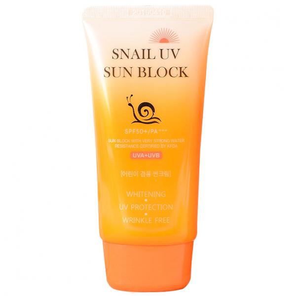 JIGOTT Солнцезащитный крем с улиточным муцином SNAIL UV SUN BLOCK CREAM SPF50 PA+++ 70 мл