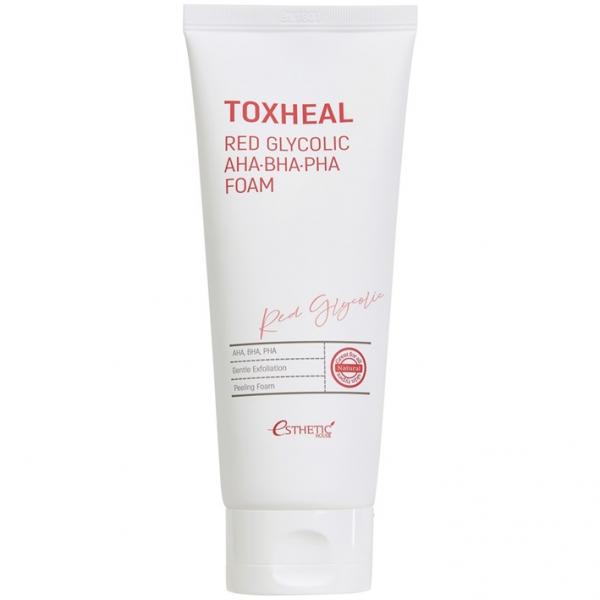 Esthetic House Пенка для умывания TOXHEAL RED GLYCOLIC AHA, BHA, PHA FOAM, 150 мл