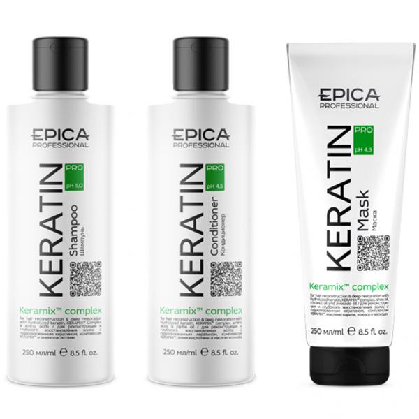 Epica Набор Keratin Pro (шампунь 250мл + кондиционер 250мл + маска 250мл)