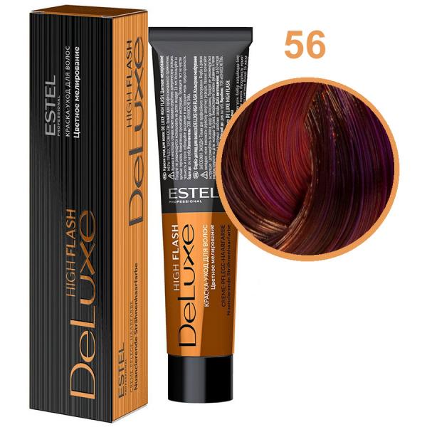 Крем-краска для волос 56 Красно-фиолетовый DeLuxe High Flash ESTEL 60 мл