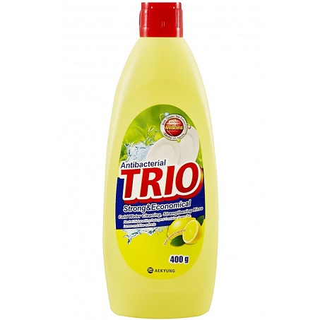 TRIO Средство для мытья посуды ЛИМОН антибактериальное 400 мл