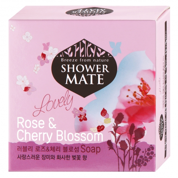 KeraSys SHOWER MATE Romantic Rose & Cherry Blossom Мыло для лица и тела роза и вешневый цвет 100 г