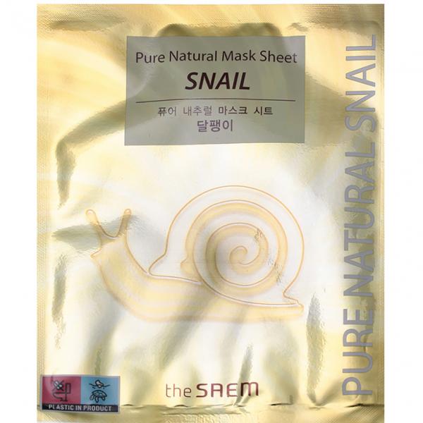 THE SAEM Маска для лица тканевая МУЦИН УЛИТКИ Pure Natural Mask Sheet Snail 20 мл